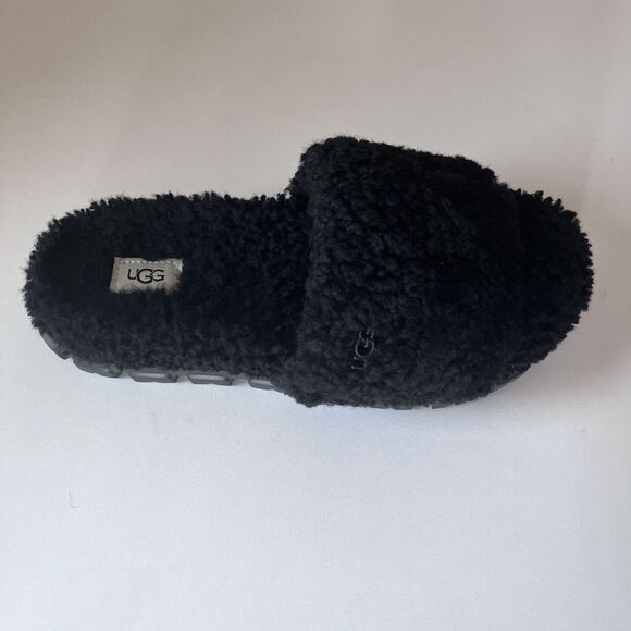 Women's Shoes UGG COZETTA CURLY Slipper Slide Sandals 1130838 BLACK Size 9 Usa - Picture 5 of 9